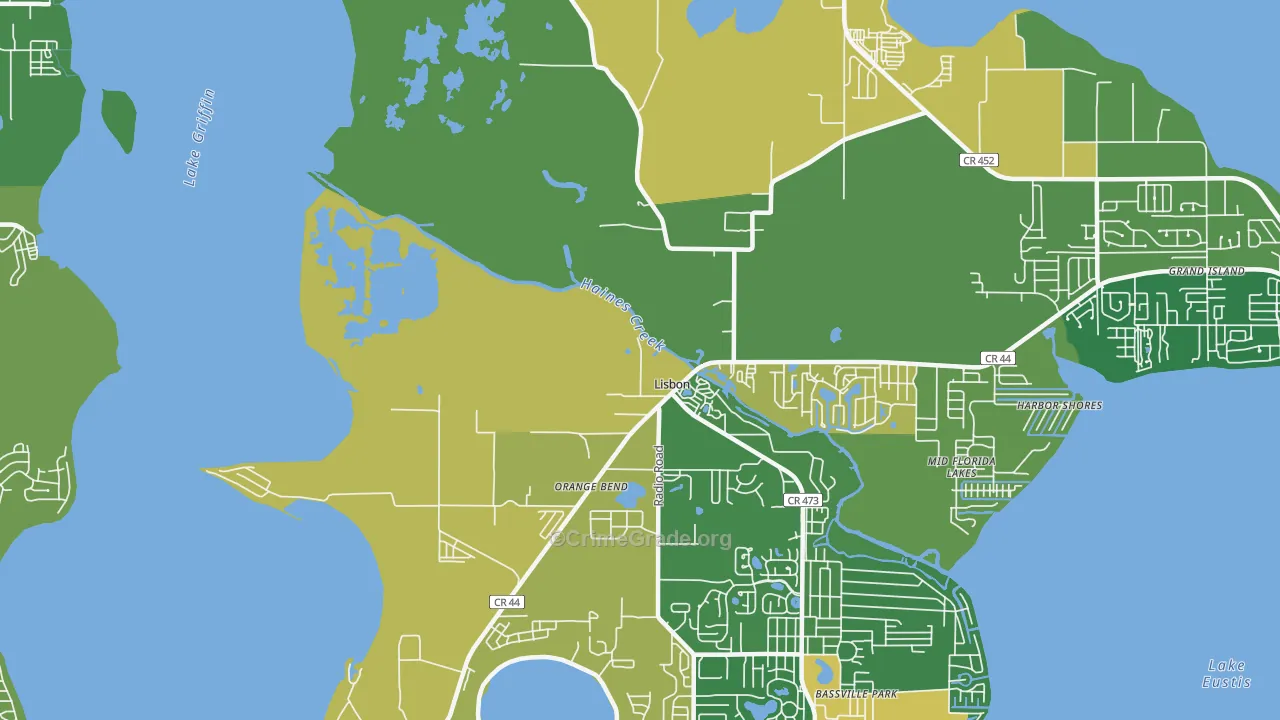Orange Bend, FL Map of Robbery Rates