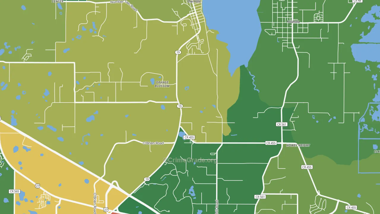 Orange Blossom, FL Map of Robbery Rates
