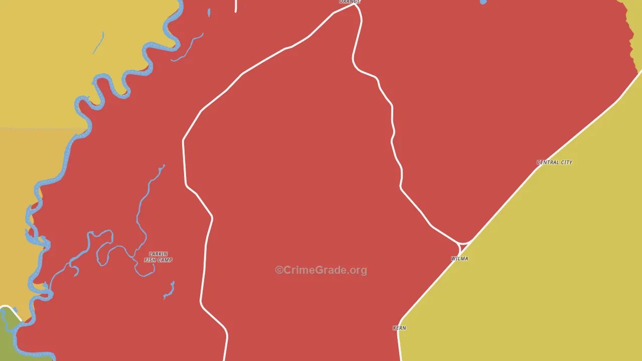 Orange, FL Map of Robbery Rates