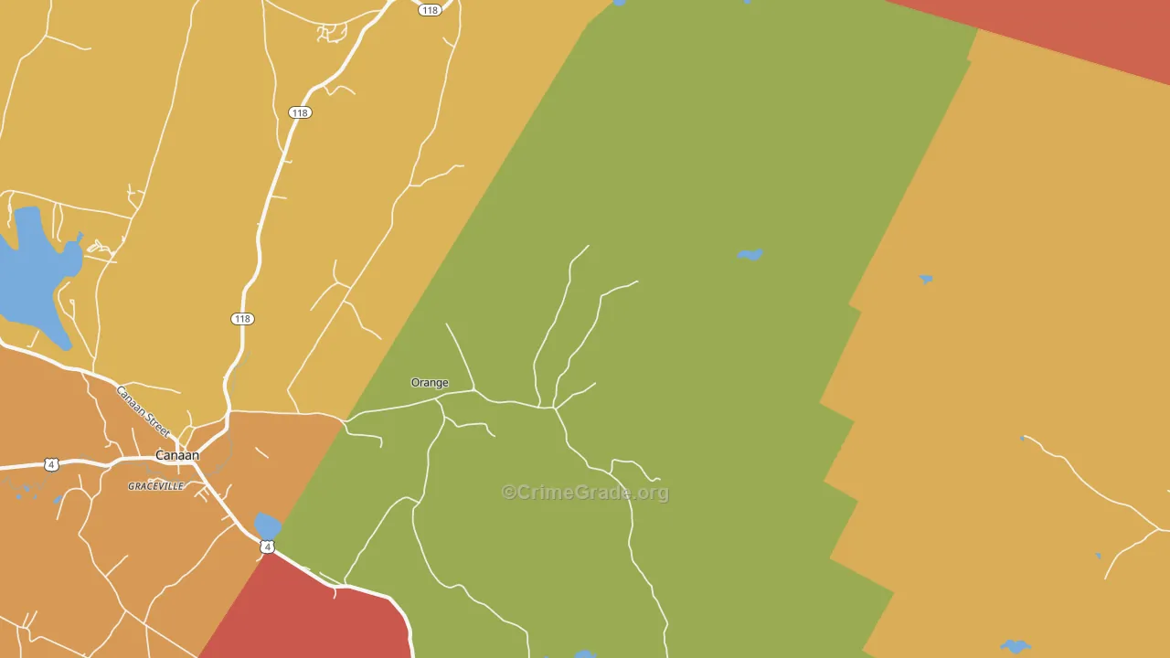 Orange, NH Map of Robbery Rates