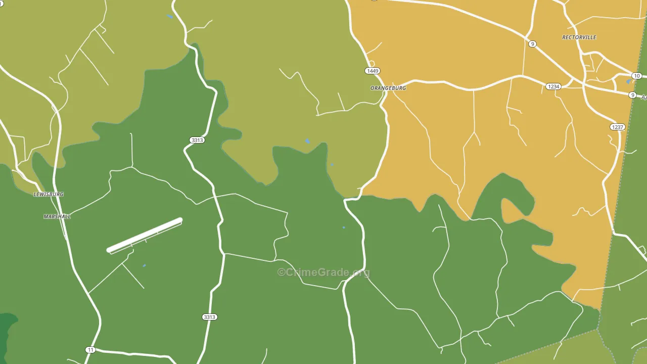 Orangeburg, KY Map of Robbery Rates