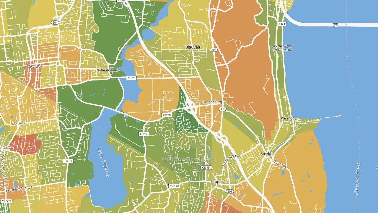 Orangeburg, NY Map of Robbery Rates