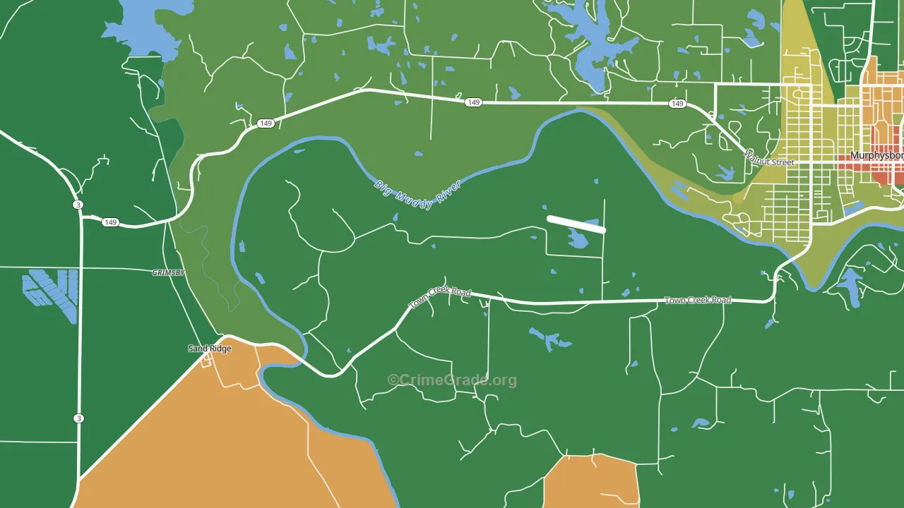 Oraville, IL Map of Robbery Rates