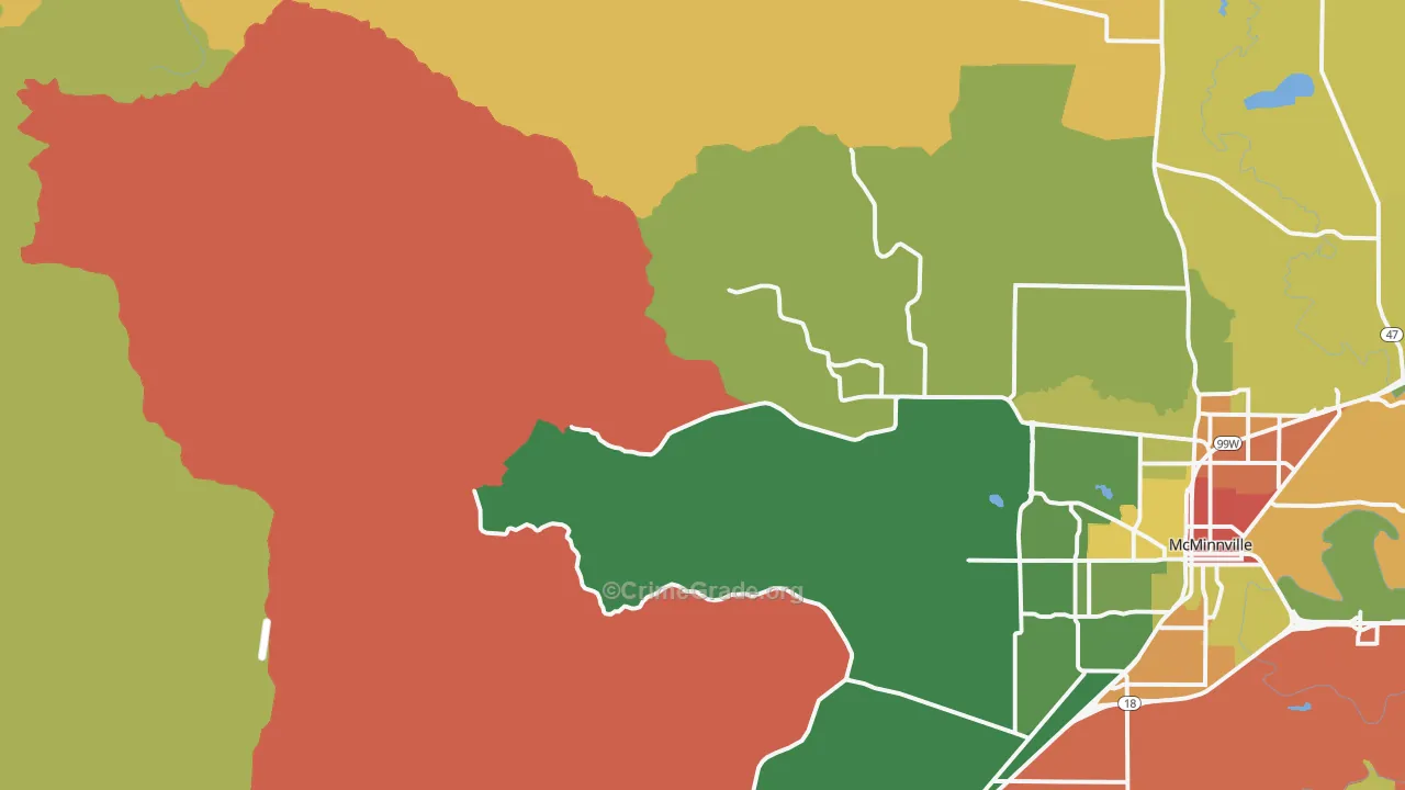 Orchard View, OR Map of Robbery Rates