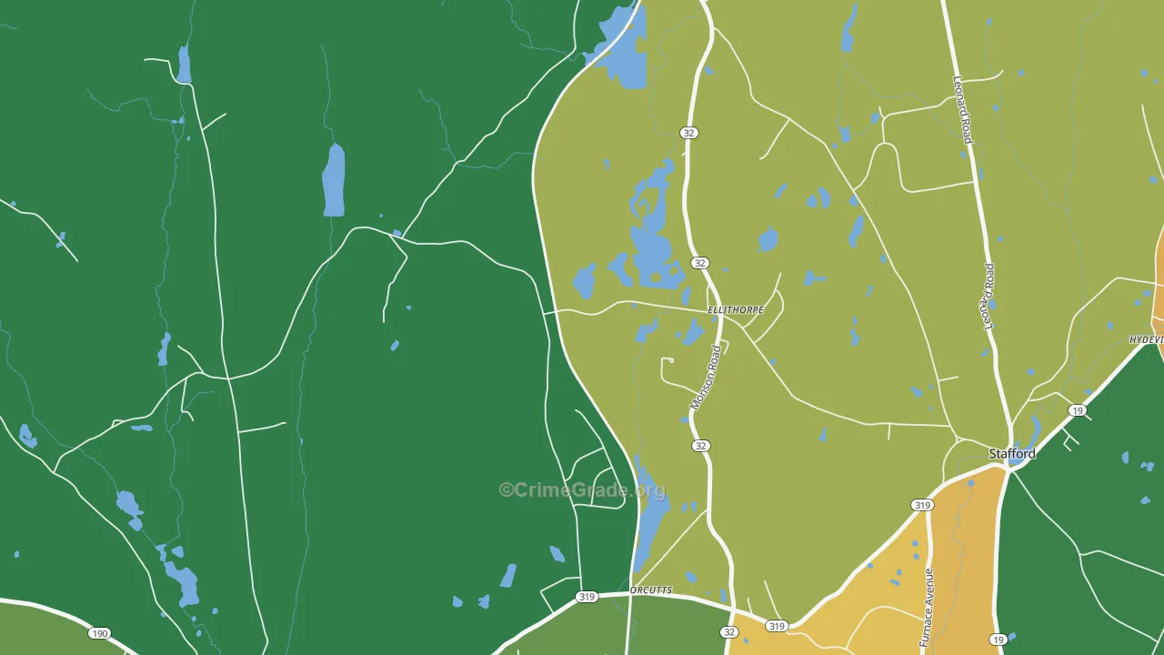 Orcutts, CT Map of Robbery Rates