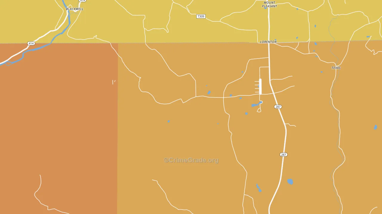 Oregon Hill, PA Map of Robbery Rates
