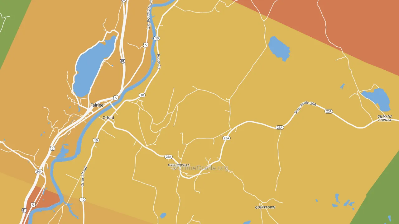 Orford, NH Map of Robbery Rates