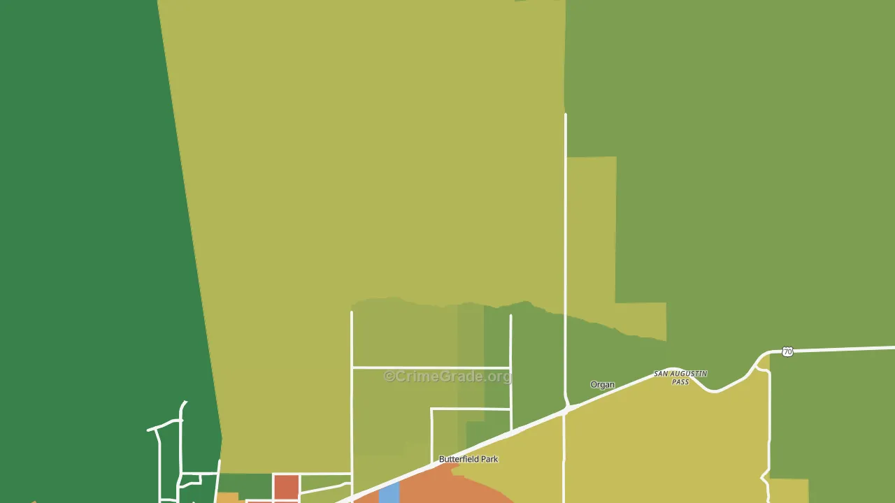Organ, NM Map of Robbery Rates