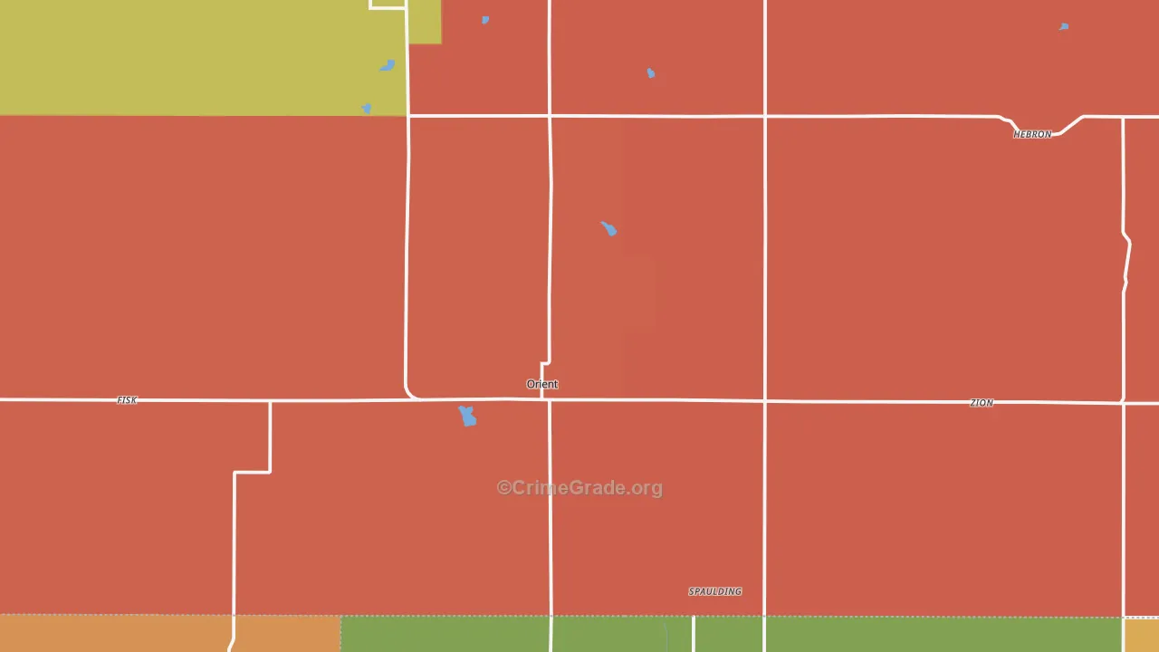 Orient, IA Map of Robbery Rates
