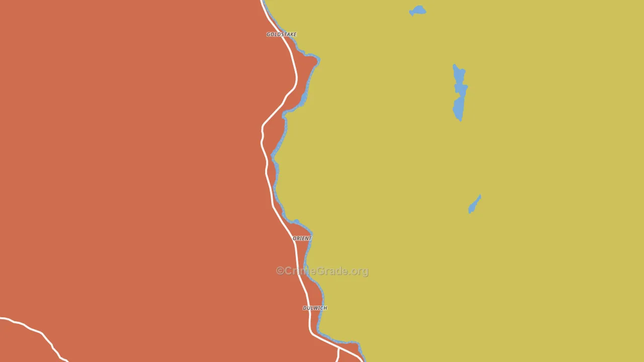 Orient, WA Map of Robbery Rates