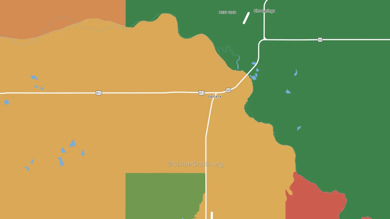 Orienta, OK Map of Robbery Rates