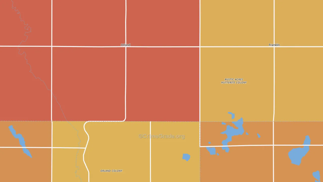 Orland, SD Map of Robbery Rates