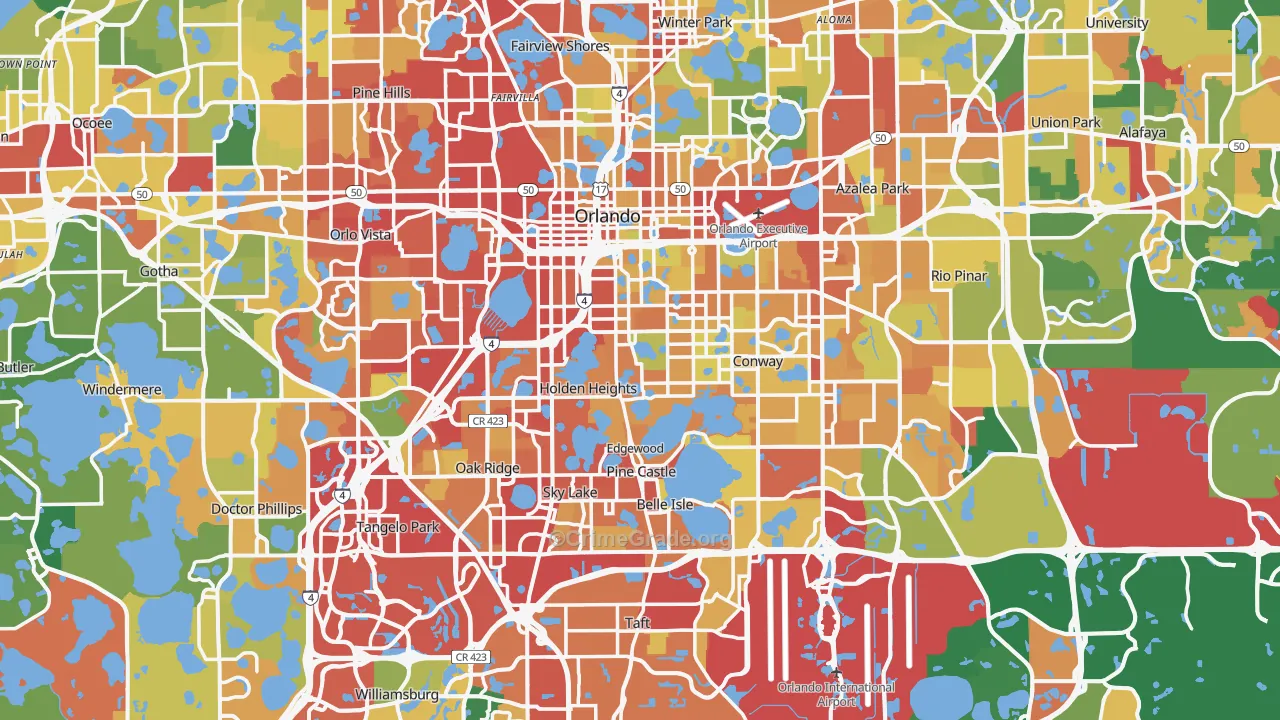 Orlando, FL Map of Robbery Rates