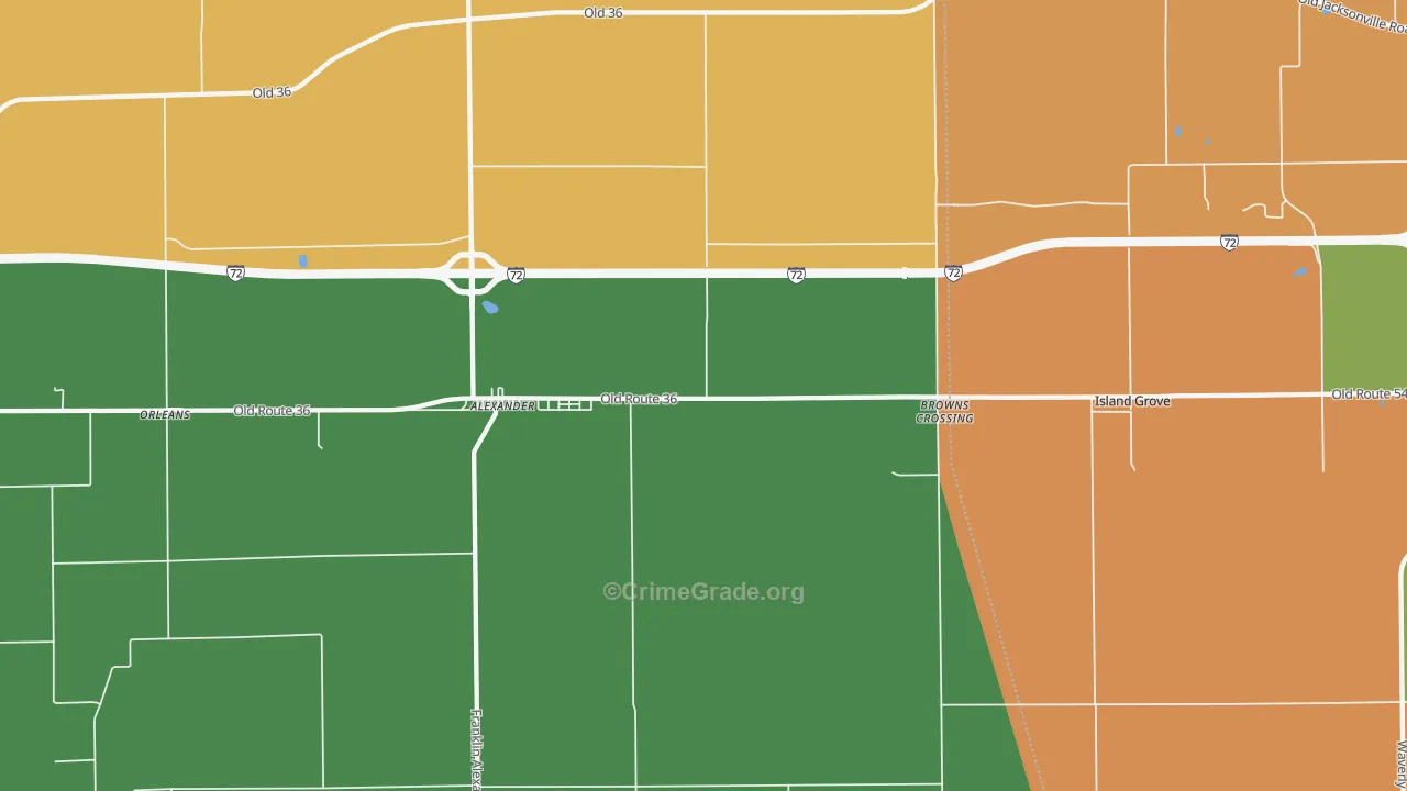 Orleans, IL Map of Robbery Rates