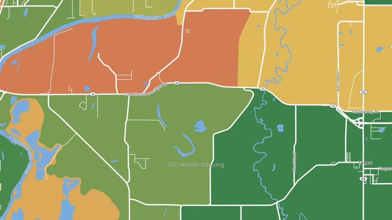 Orleans, OR Map of Robbery Rates