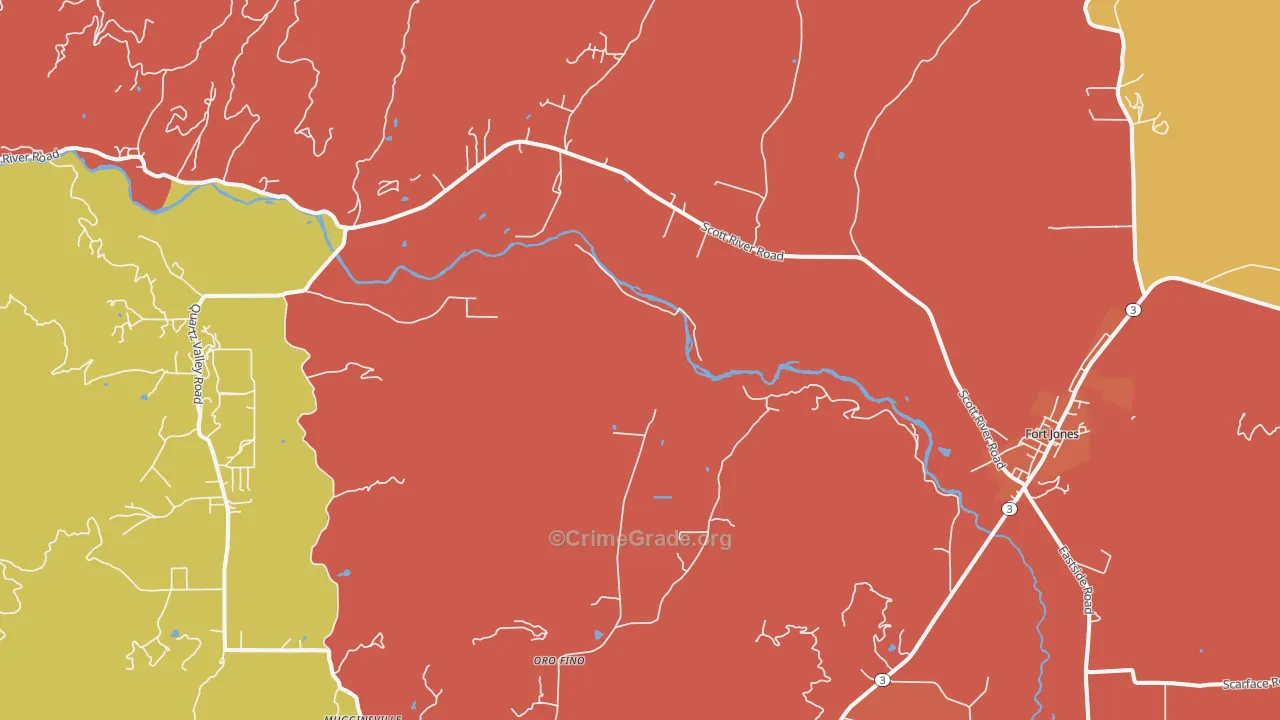 Oro Fino, CA Map of Robbery Rates