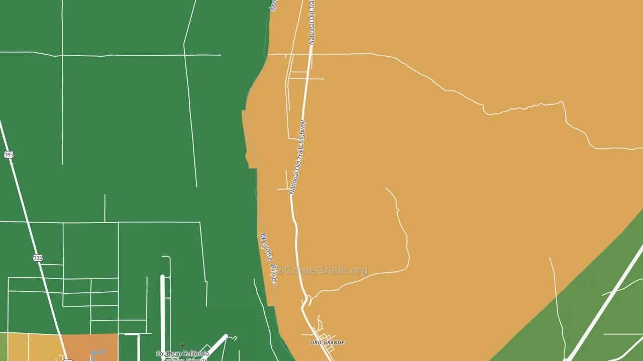 Oro Grande, CA Map of Robbery Rates