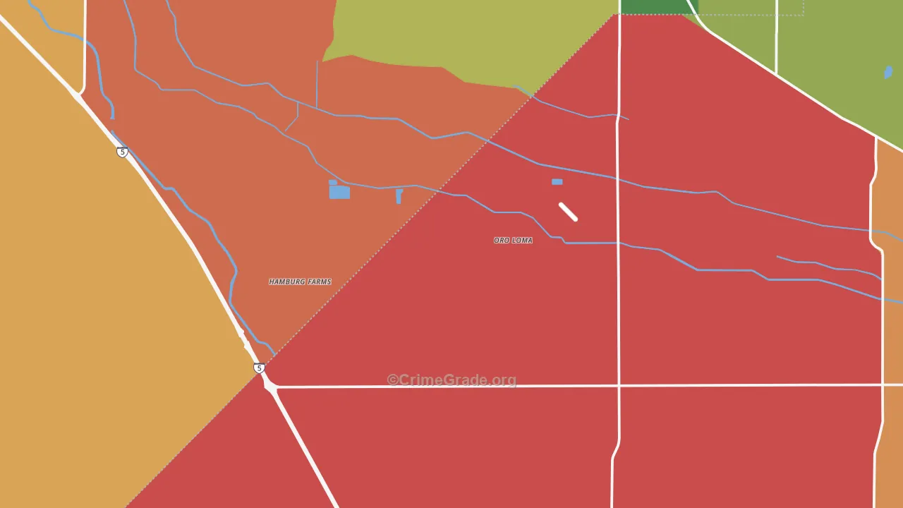Oro Loma, CA Map of Robbery Rates