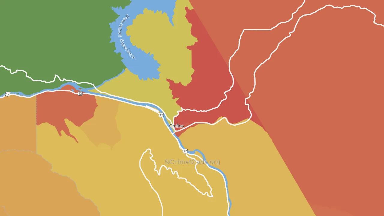 Orofino, ID Map of Robbery Rates