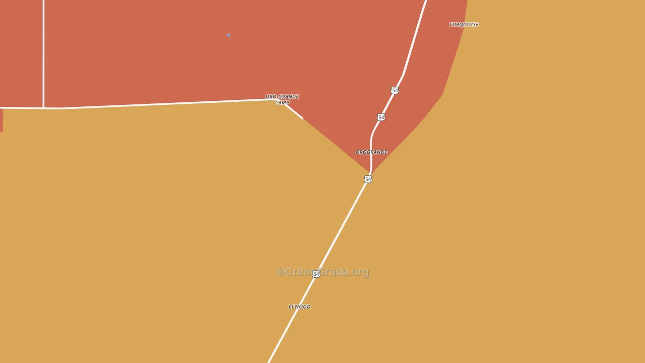 Orogrande, NM Map of Robbery Rates