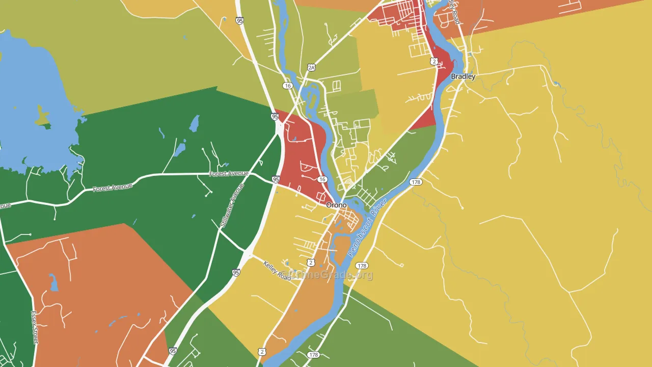 Orono, ME Map of Robbery Rates