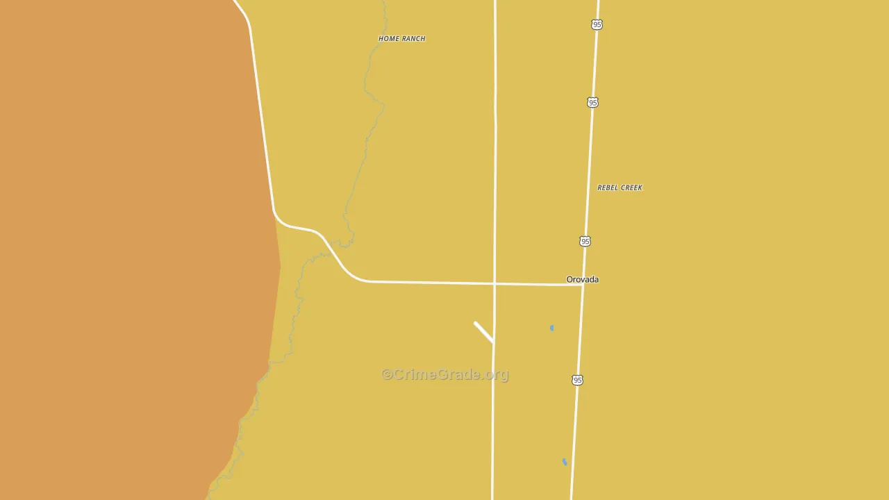 Orovada, NV Map of Robbery Rates
