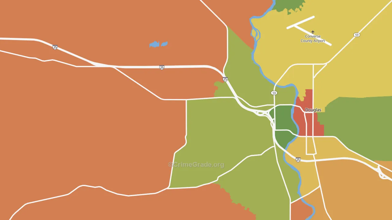 Orpha, WY Map of Robbery Rates