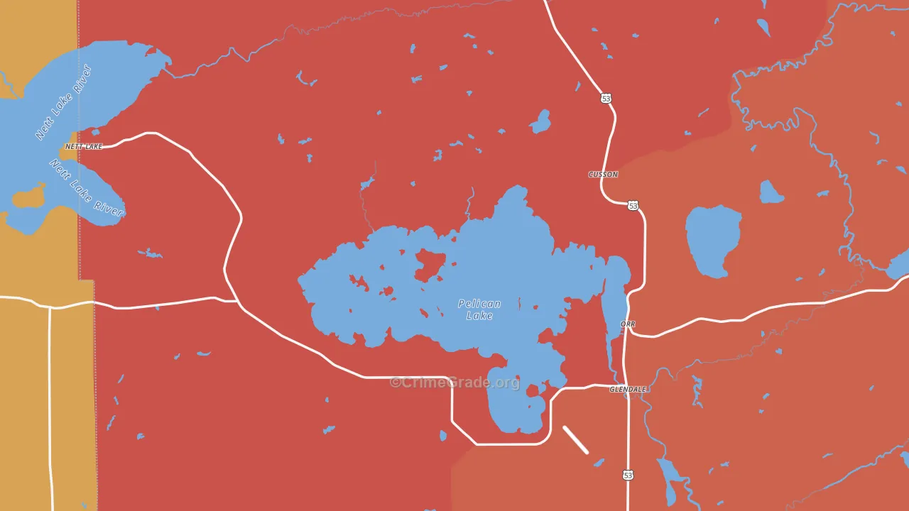 Orr, MN Map of Robbery Rates