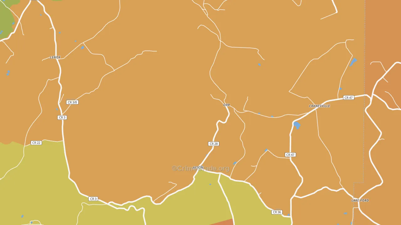 Orr, WV Map of Robbery Rates