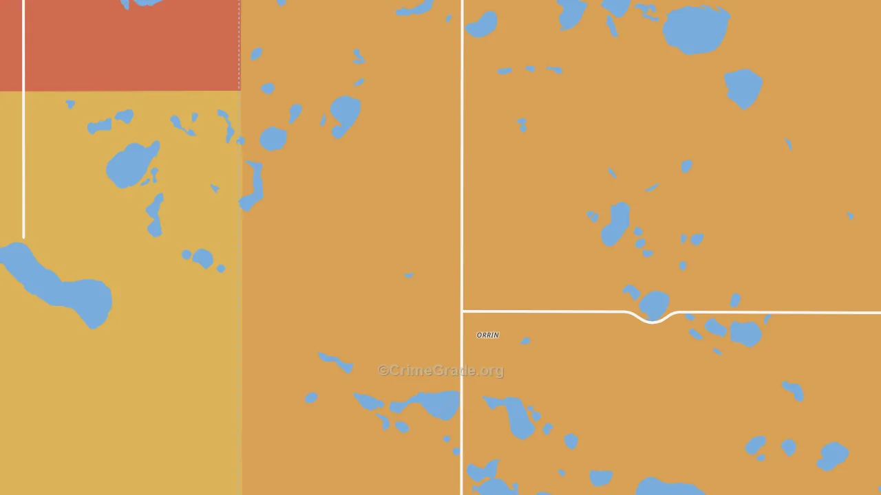 Orrin, ND Map of Robbery Rates