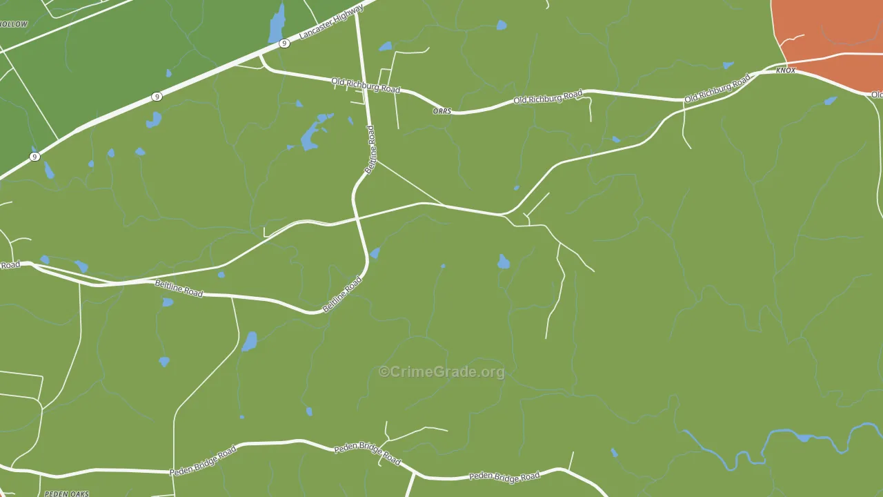 Orrs, SC Map of Robbery Rates