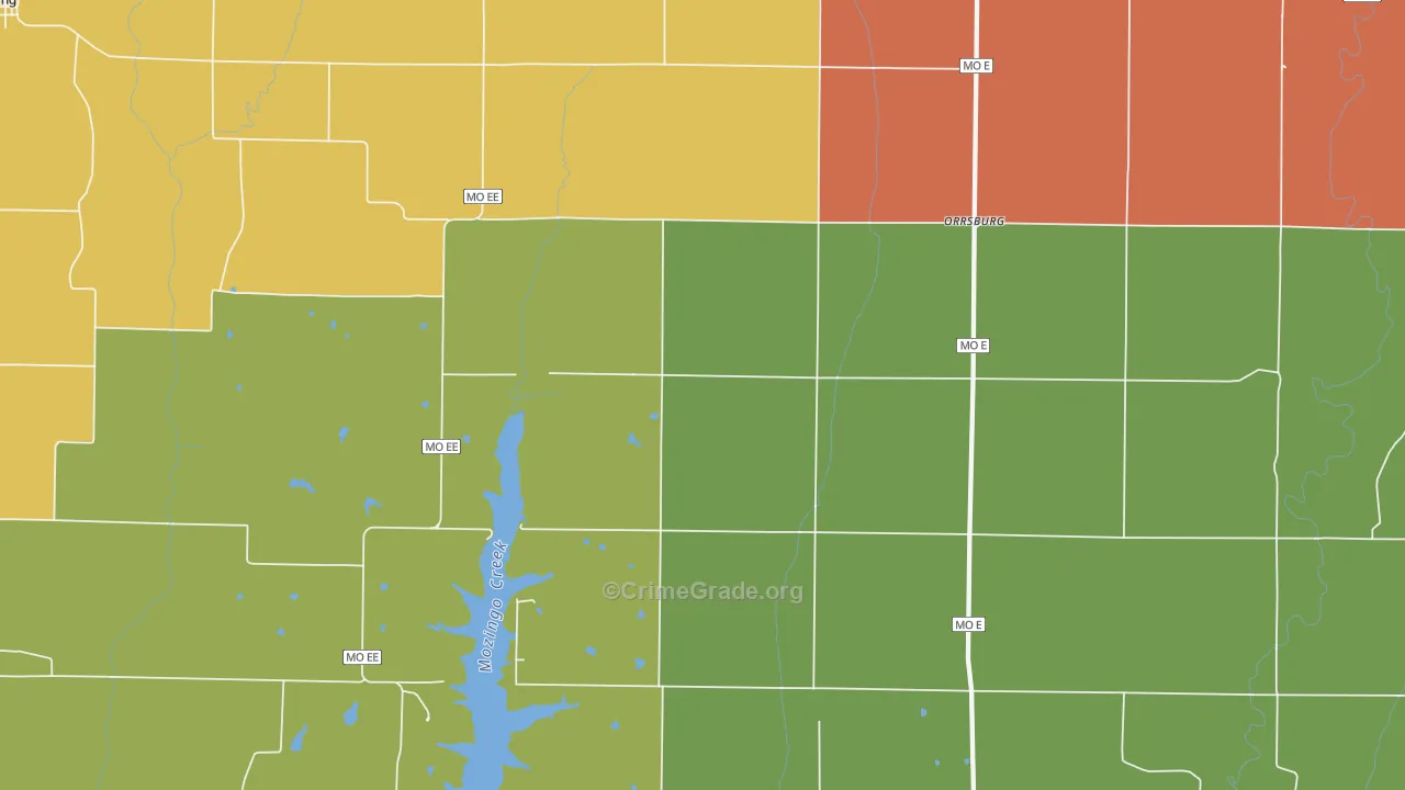 Orrsburg, MO Map of Robbery Rates