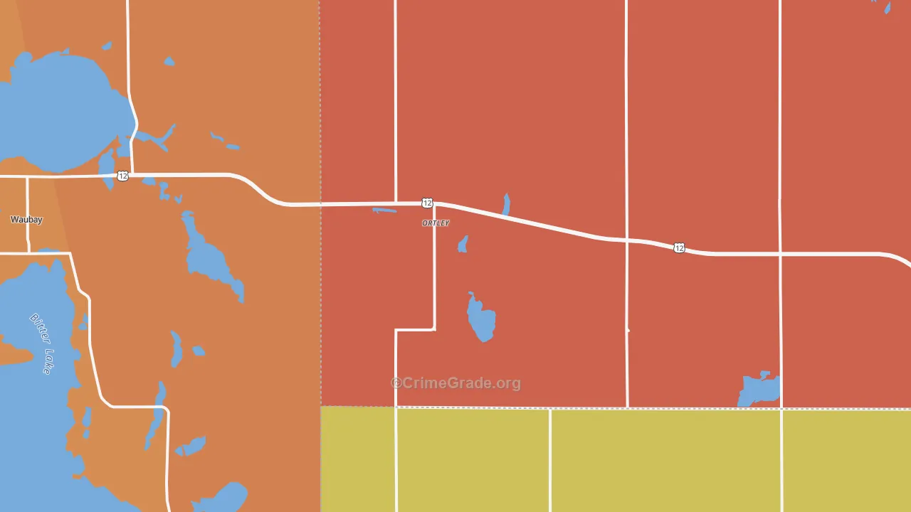 Ortley, SD Map of Robbery Rates