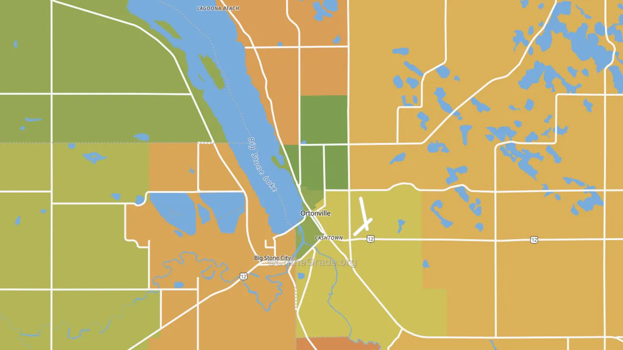 Ortonville, MN Map of Robbery Rates
