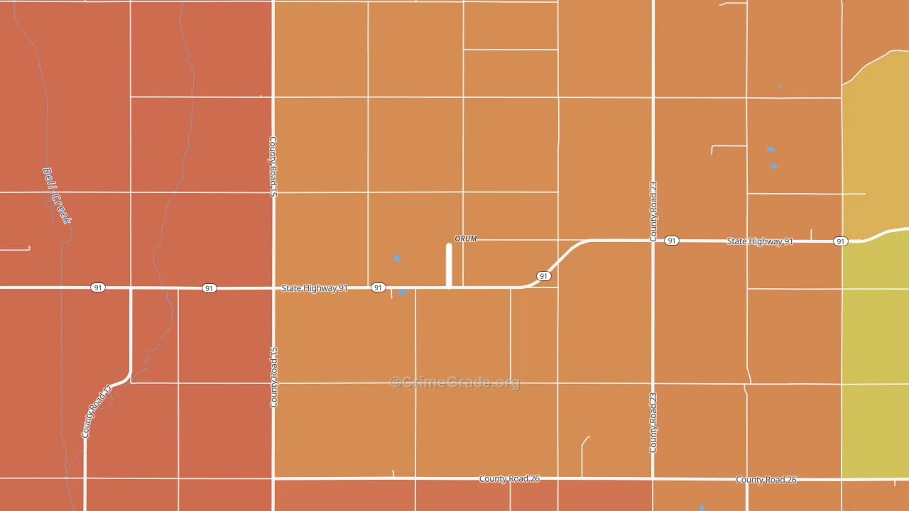 Orum, NE Map of Robbery Rates