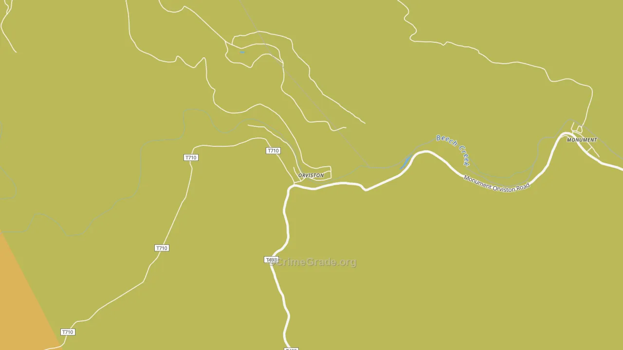 Orviston, PA Map of Robbery Rates