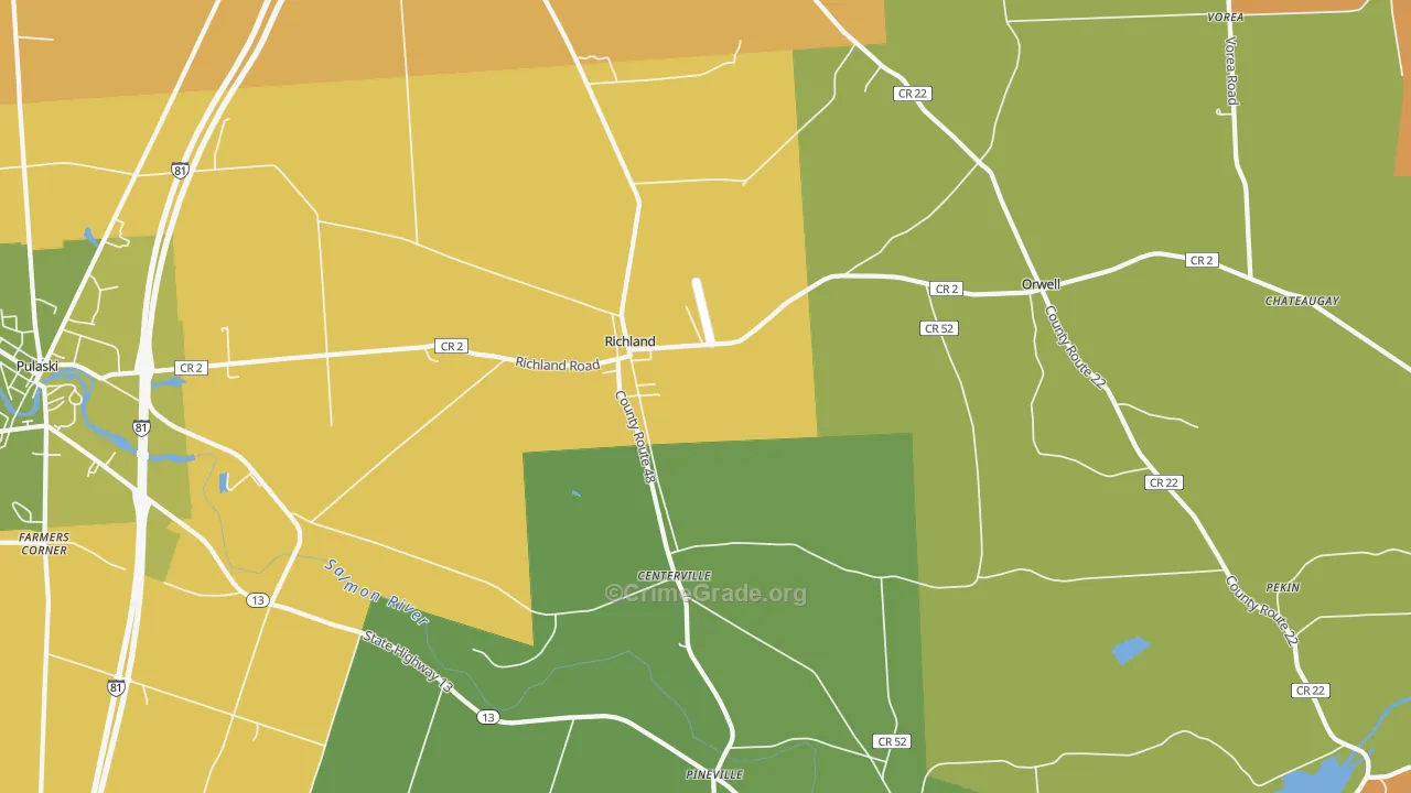 Orwell, NY Map of Robbery Rates
