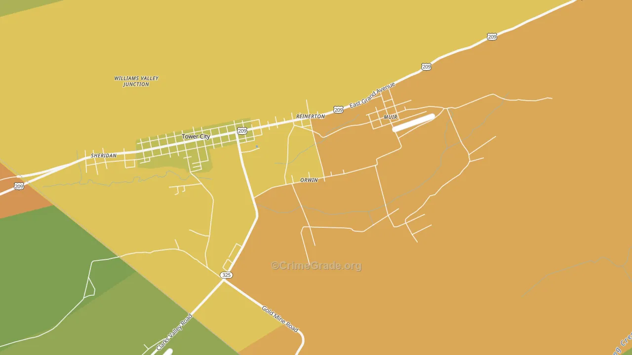 Orwin, PA Map of Robbery Rates