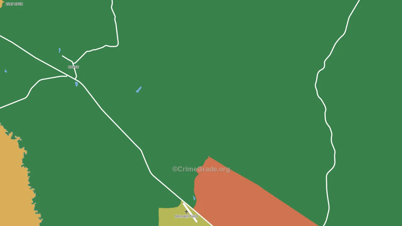 Osage, WY Map of Robbery Rates