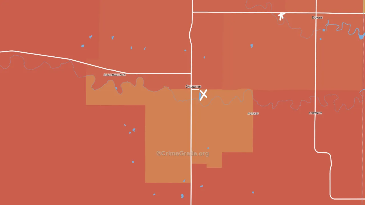 Osborne County, KS Map of Robbery Rates