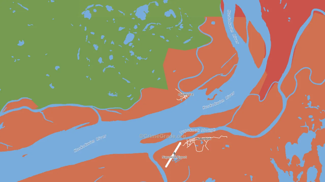 Oscarville, AK Map of Robbery Rates