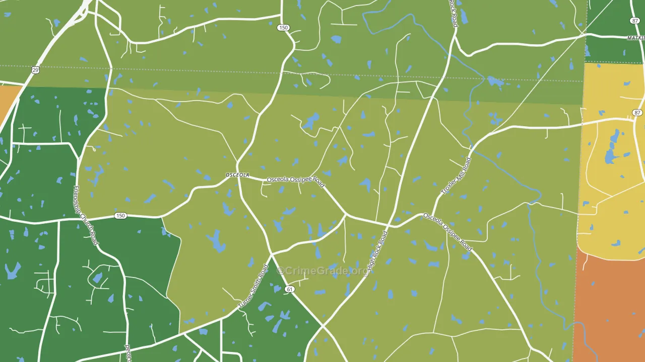 Osceola, NC Map of Robbery Rates