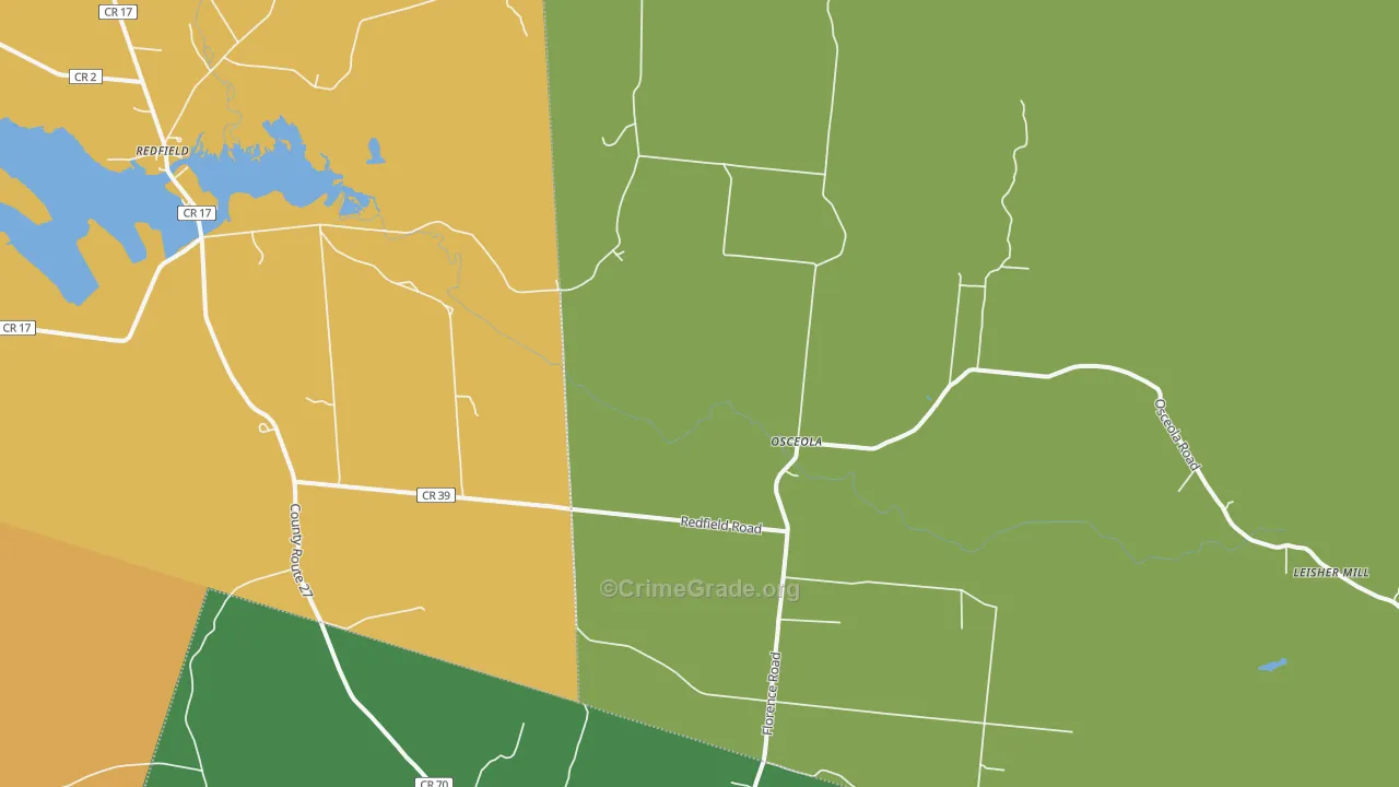 Osceola, NY Map of Robbery Rates