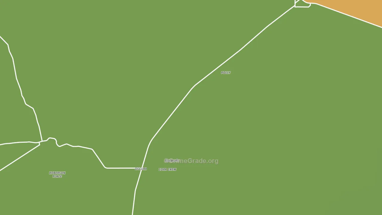 Oscura, NM Map of Robbery Rates