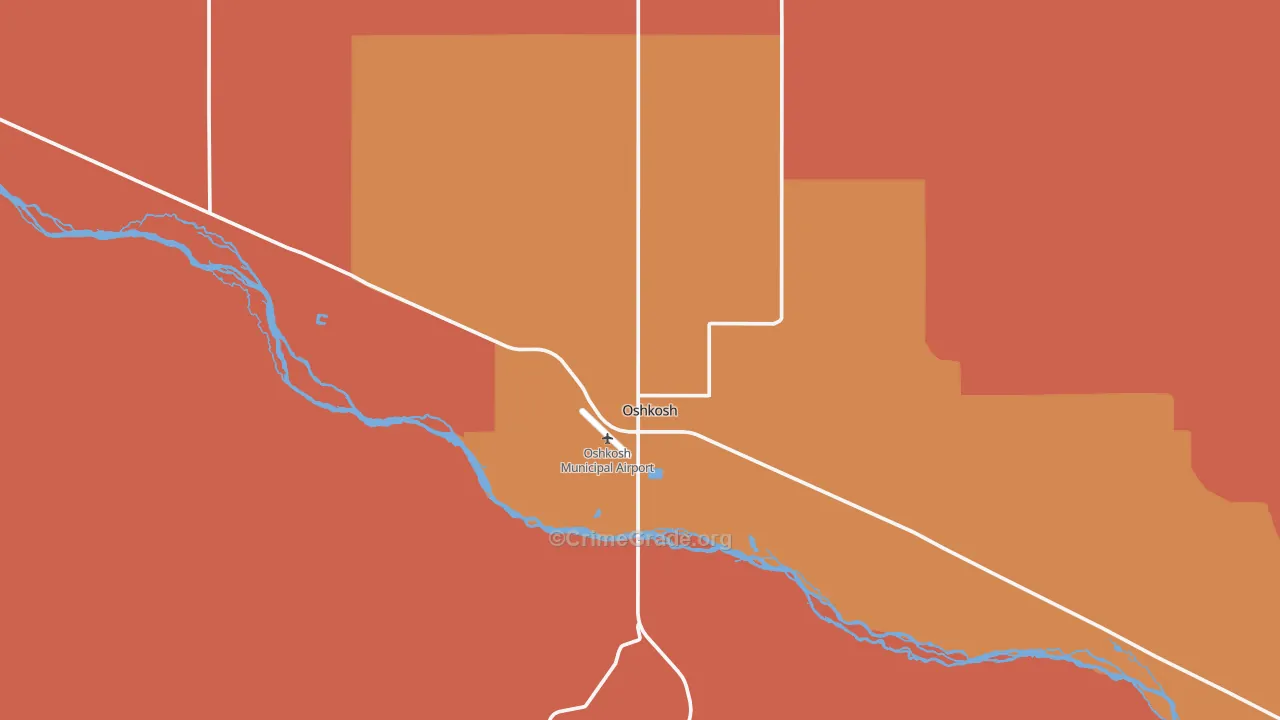 Oshkosh, NE Map of Robbery Rates