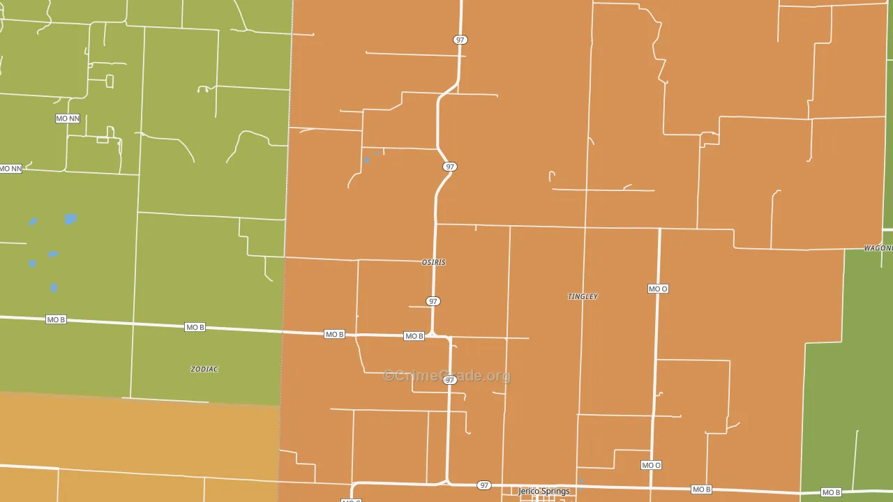 Osiris, MO Map of Robbery Rates