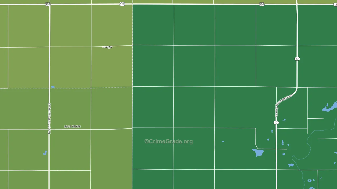 Osman, IL Map of Robbery Rates