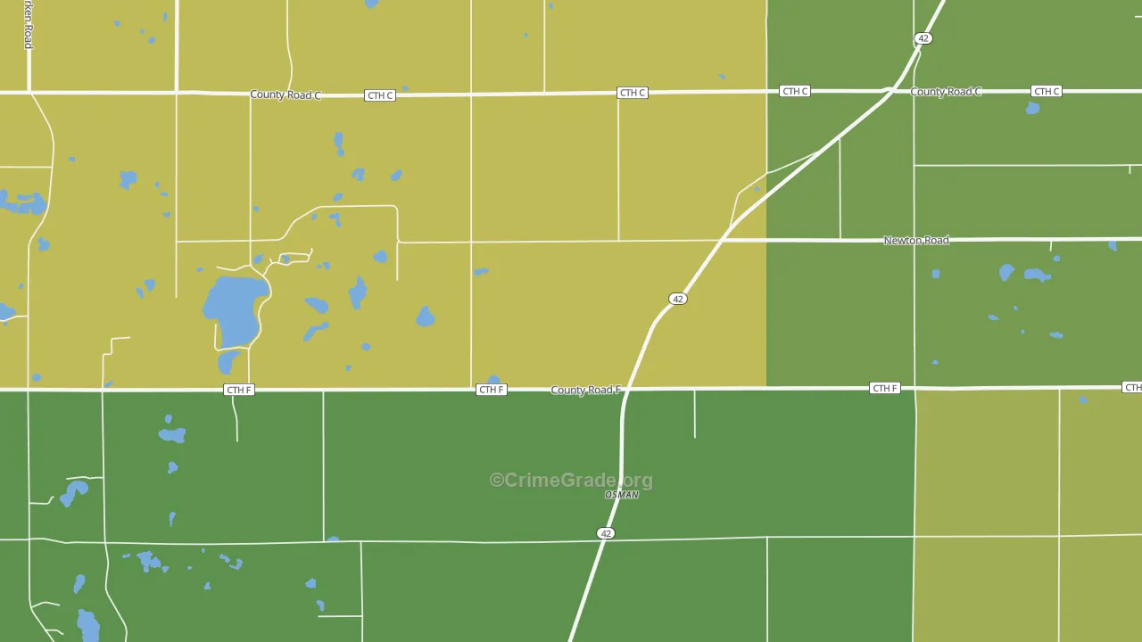 Osman, WI Map of Robbery Rates