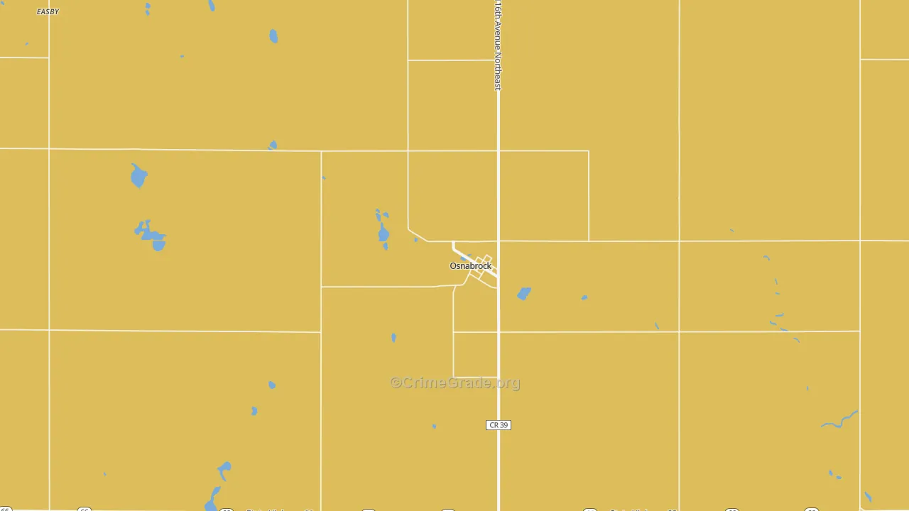Osnabrock, ND Map of Robbery Rates