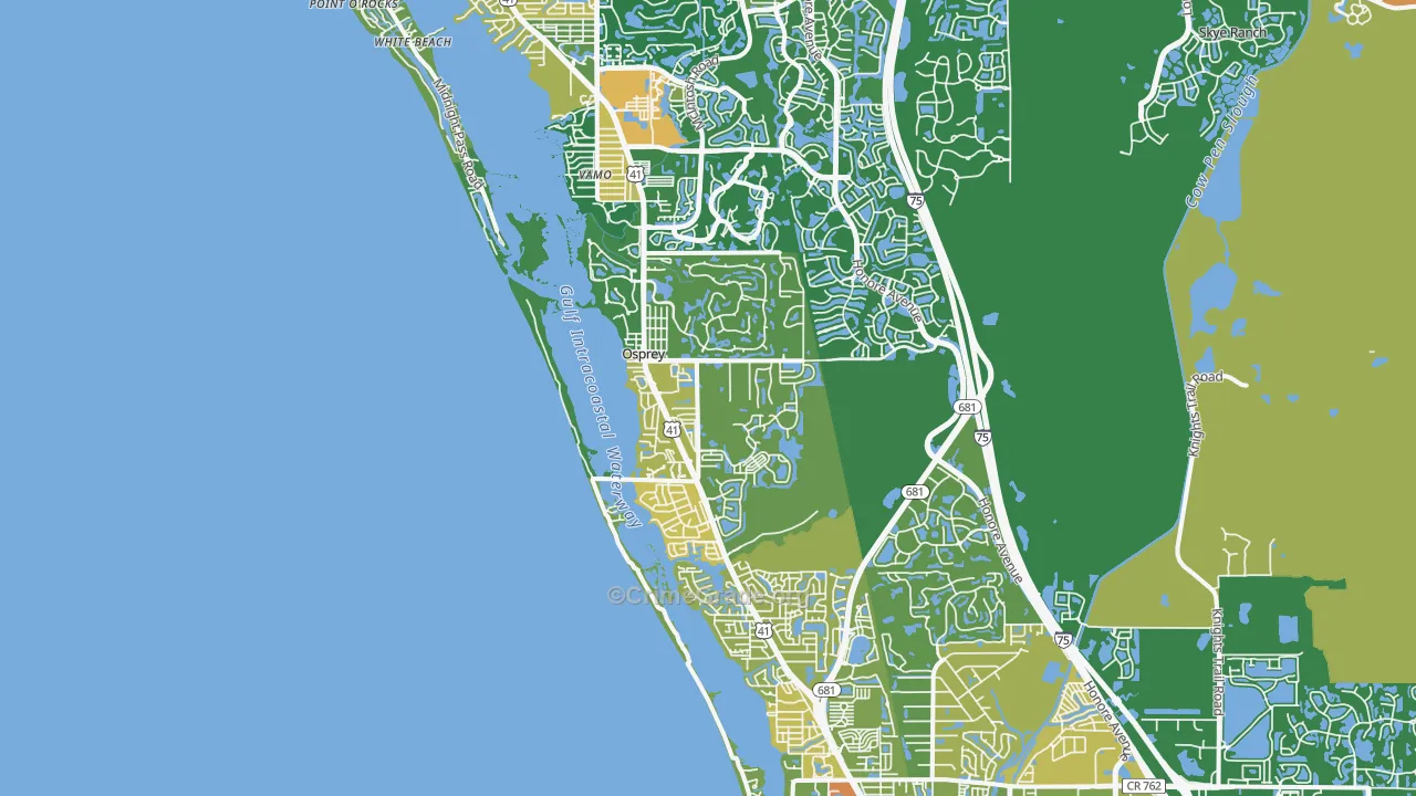 Osprey, FL Map of Robbery Rates